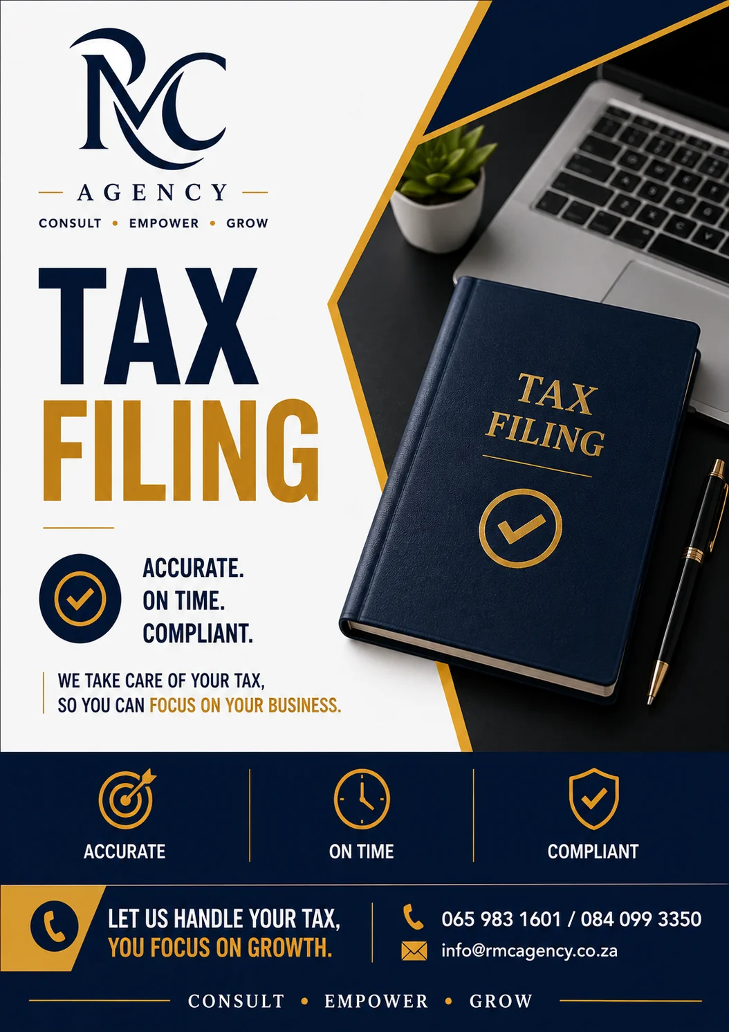 Compliance documents and office paperwork managed by RMC Agency