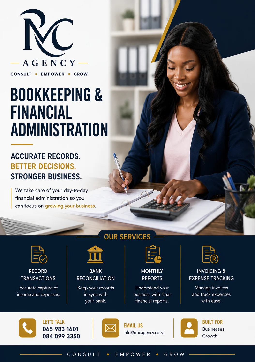 Financial planning documents and calculator on desk
